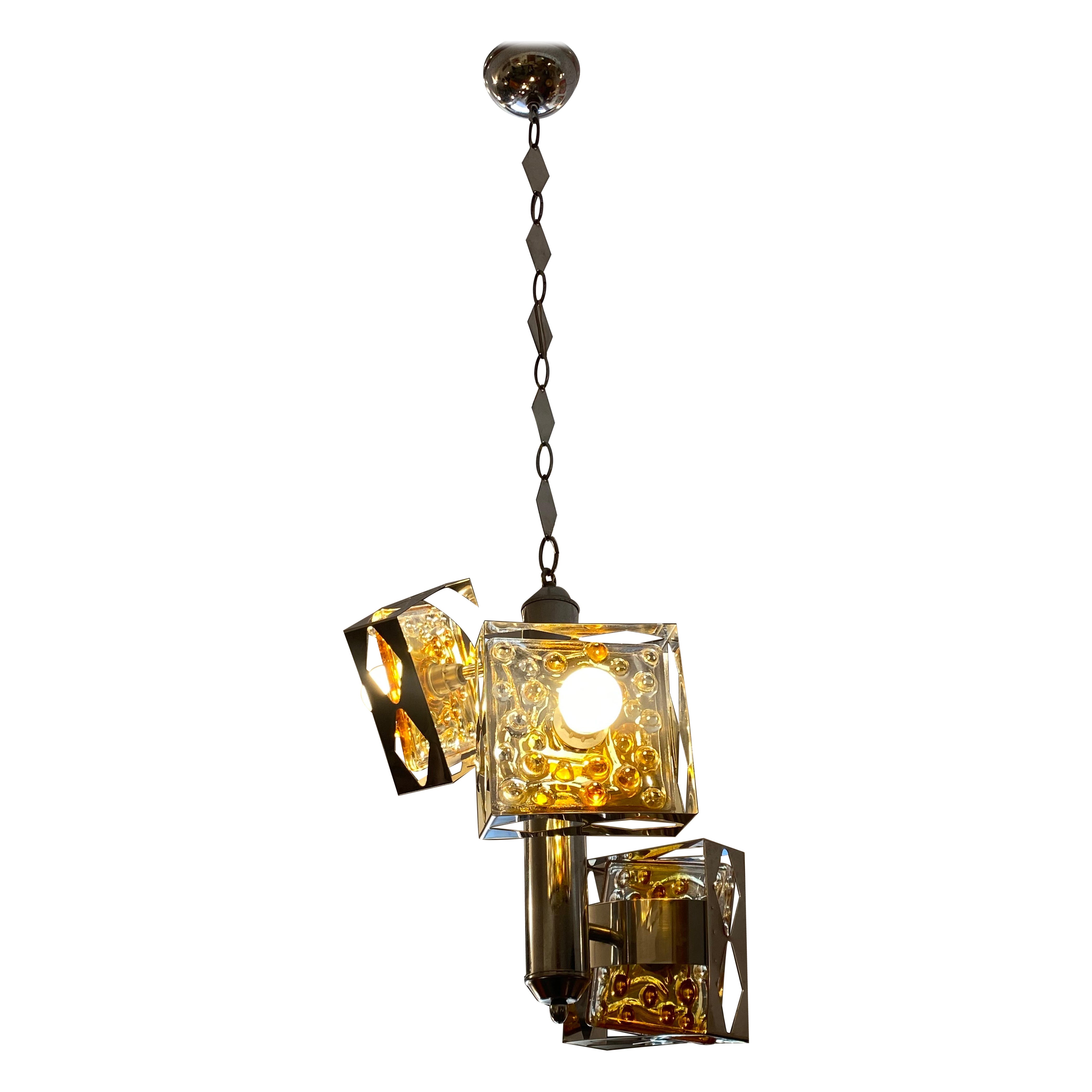 Lámpara colgante de cristal de Murano - Toni Zuccheri - Circa 1970 en venta