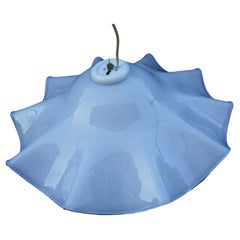 Murano glass pendant lamp with silver inclusions