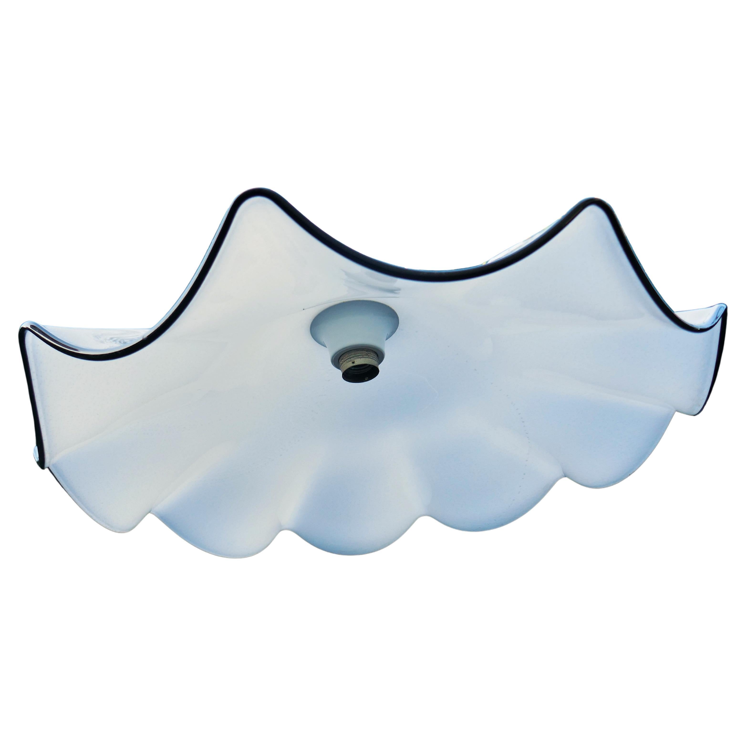 Moderne Lampe suspendue en verre de Murano avec inclusions d'argent en vente
