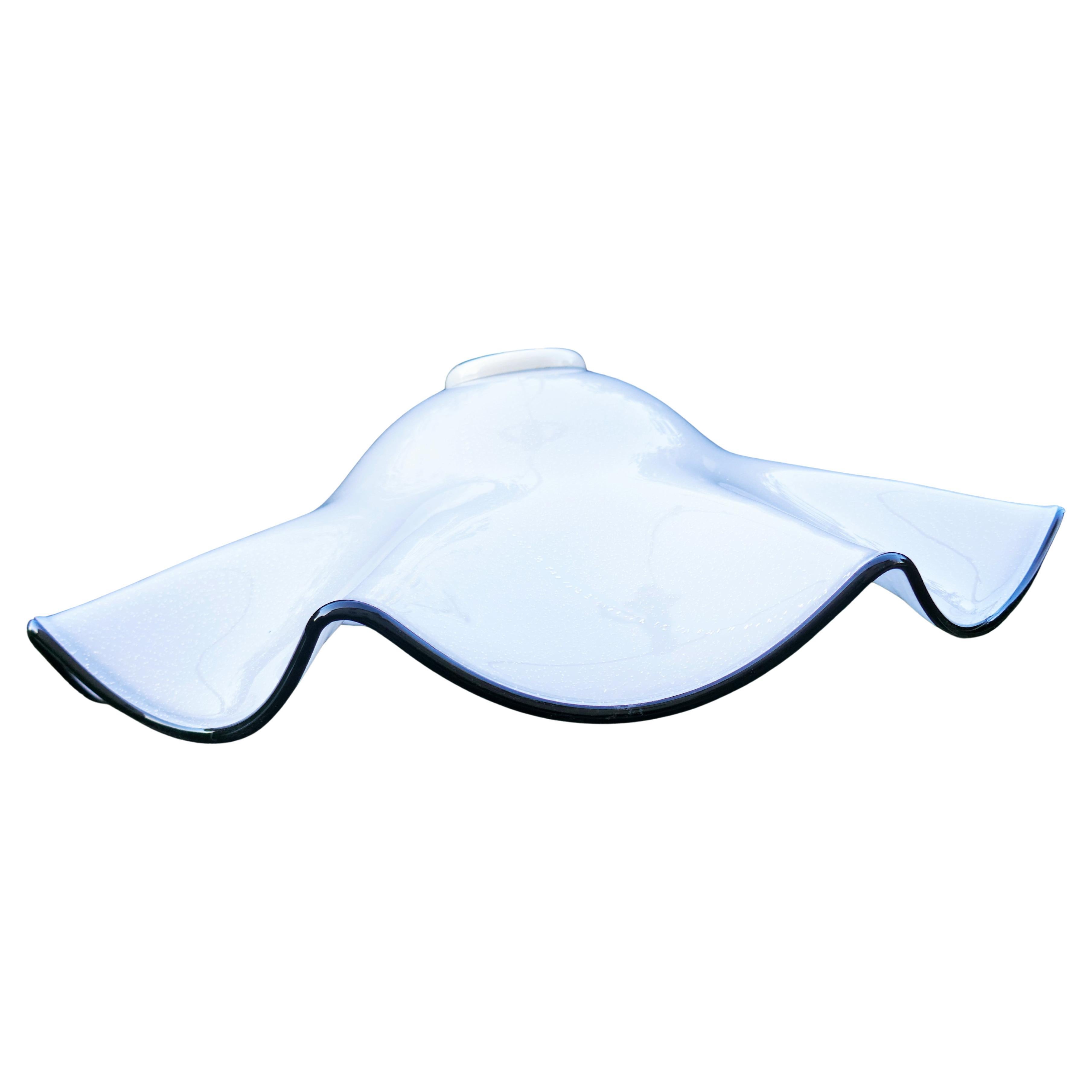 Italian Lampe suspendue en verre de Murano avec inclusions d'argent en vente