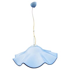 Vintage Murano glass pendant lamp with silver inclusions