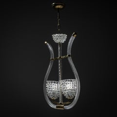 Murano Glass Pendant Light by Barovier & Toso, Italy, 1940s