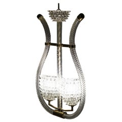 Murano Glass Pendant Light by Barovier & Toso, Italy, 1940s