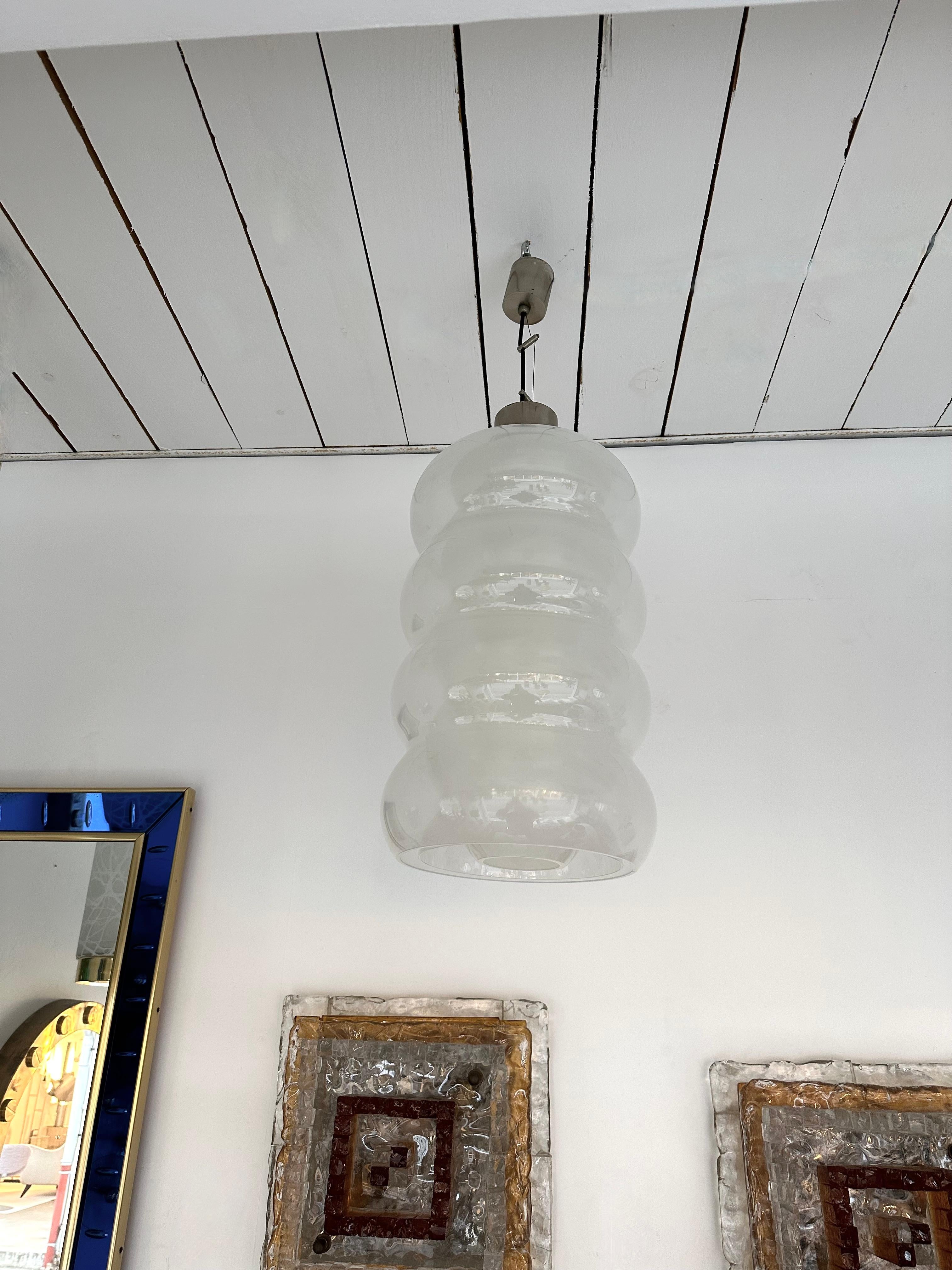 Murano Glass Pendant Light by Carlo Nason for Mazzega, Italy, 1970s In Good Condition In SAINT-OUEN, FR