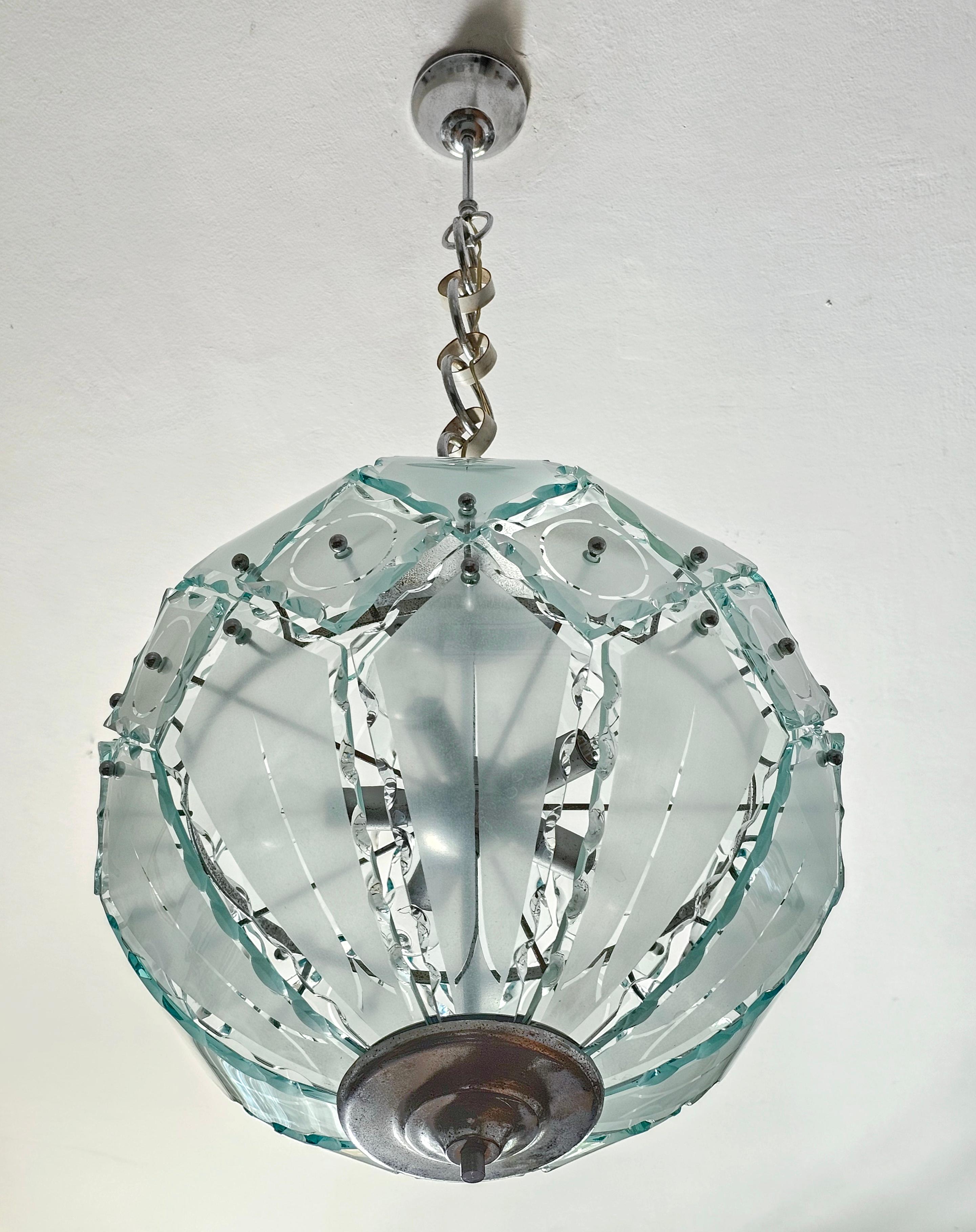 Murano Glass Pendant Light by Fontana Arte and Zero Quattro, Italy 1970s For Sale 5