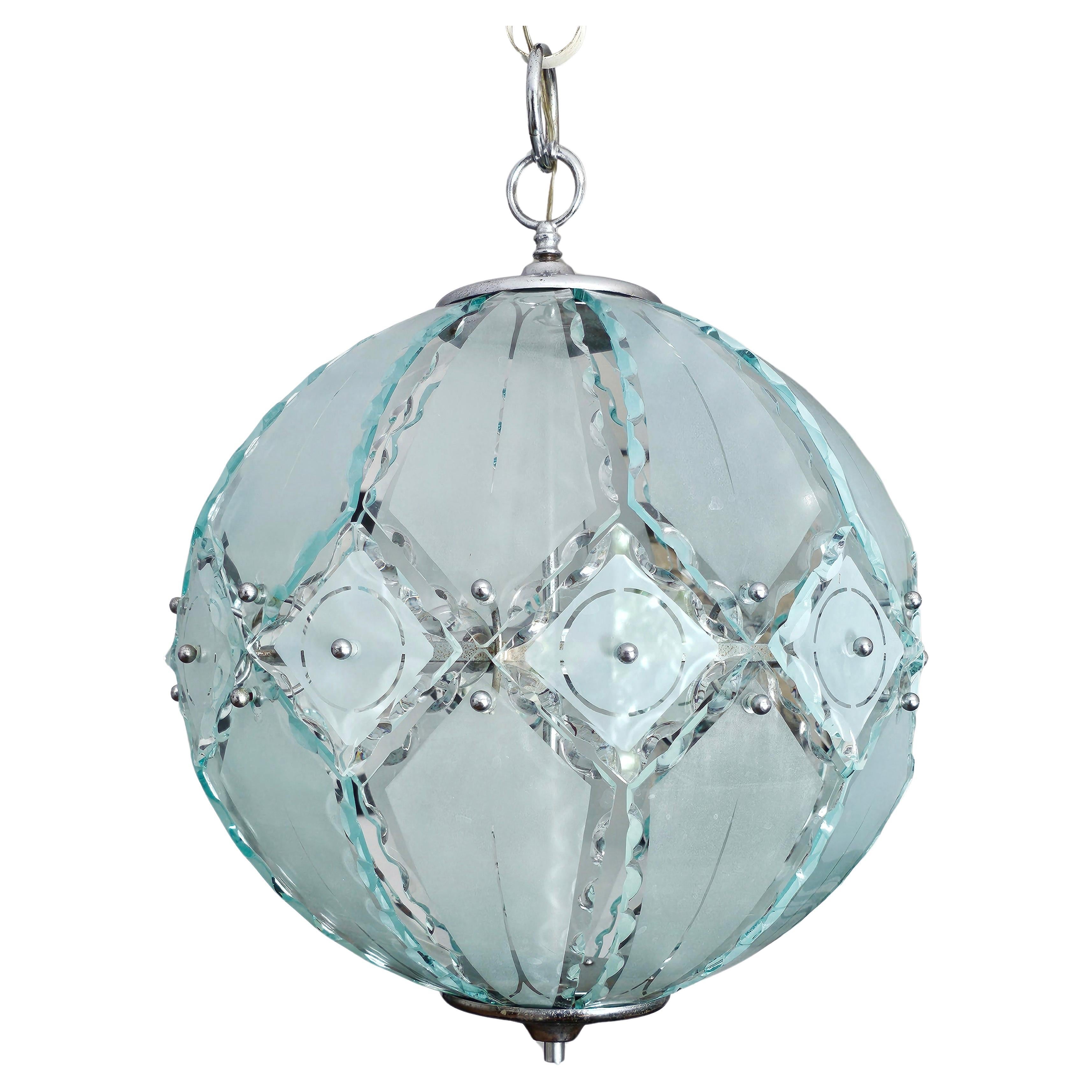 Murano Glass Pendant Light by Fontana Arte and Zero Quattro, Italy 1970s For Sale