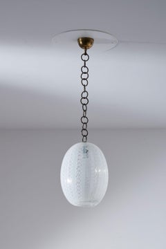 Lampe à suspension en verre de Murano par Venini