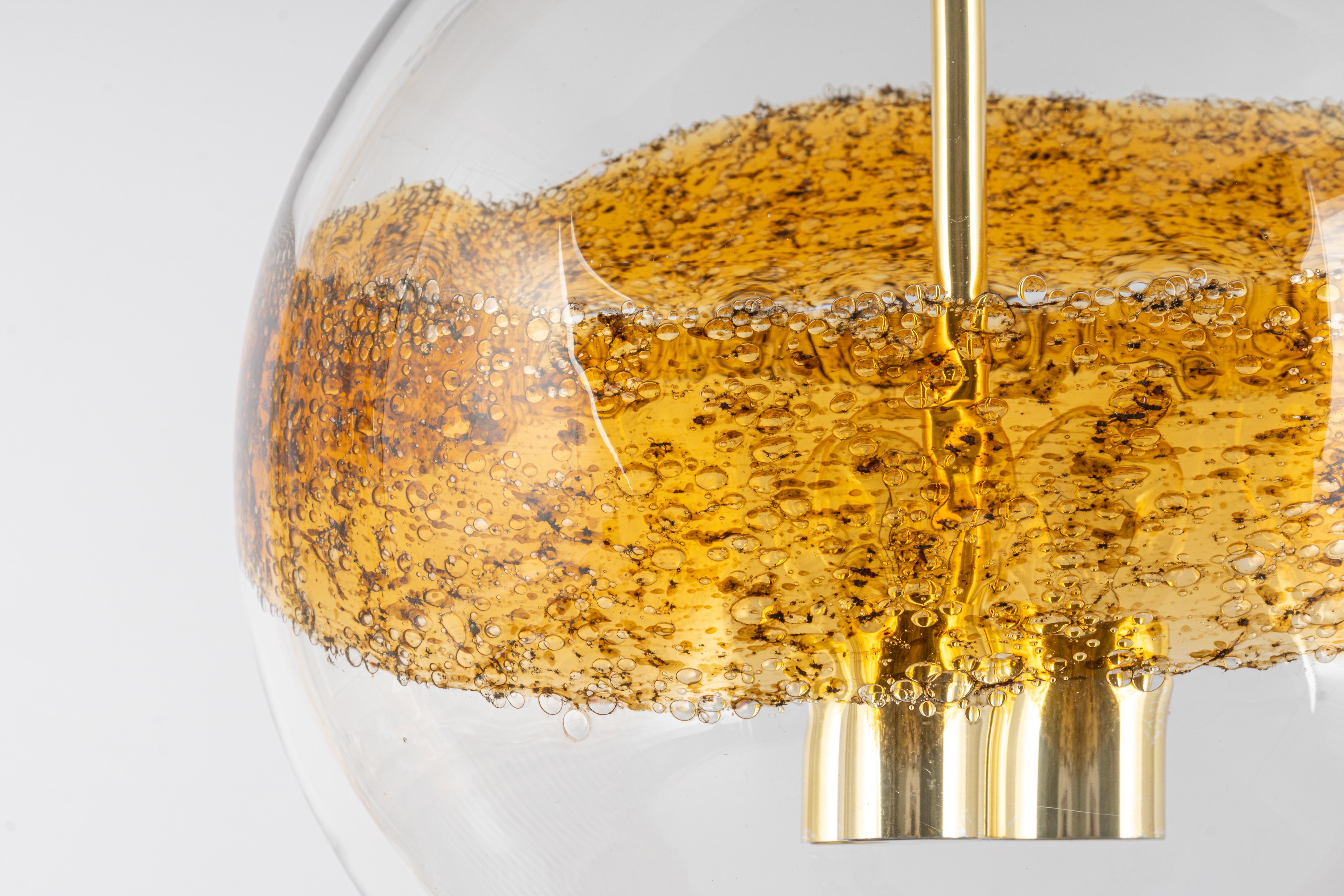 Allemand Lampe à suspension en verre de Murano conçue par Kaiser, Allemagne, années 1960 en vente