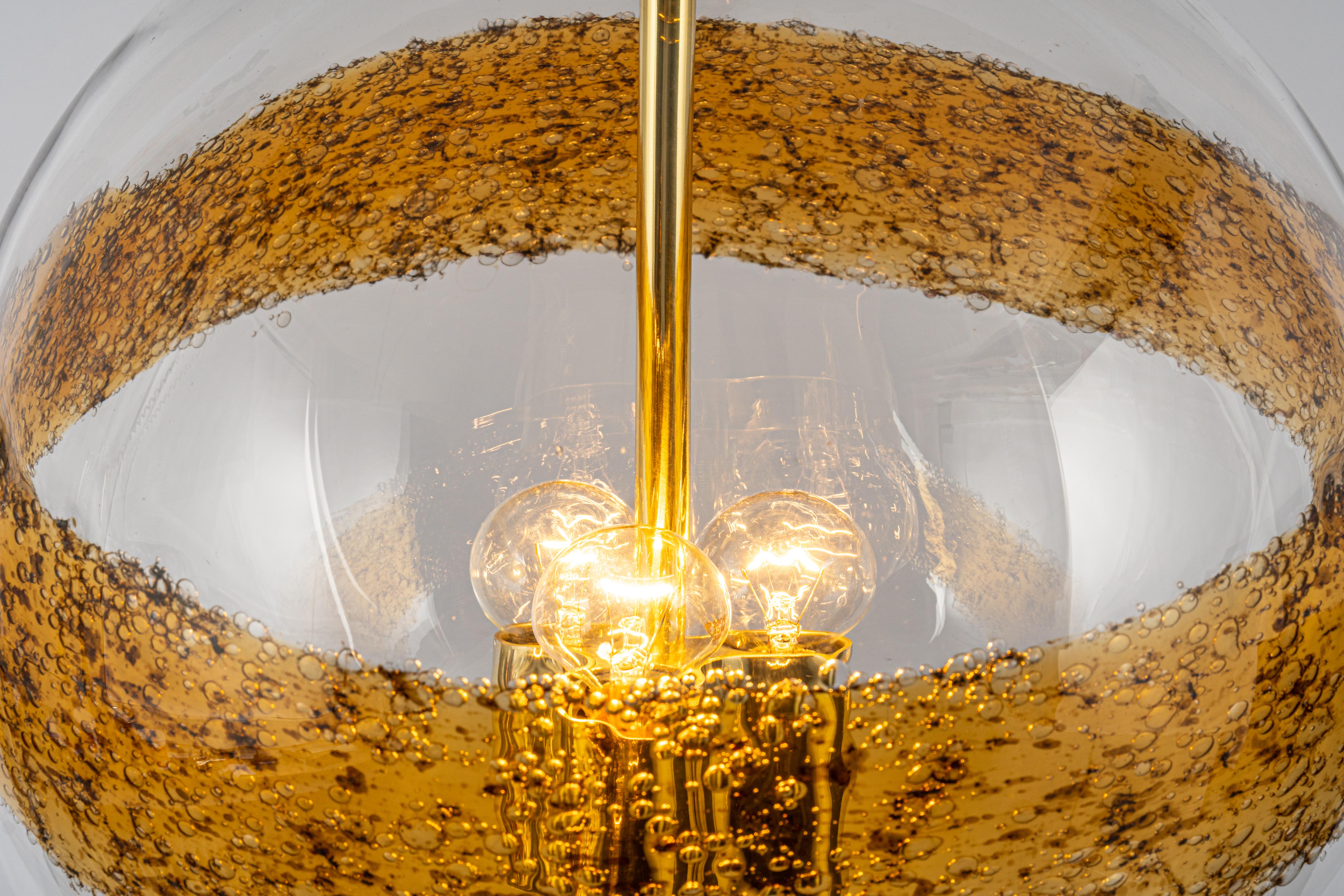 Lampe à suspension en verre de Murano conçue par Kaiser, Allemagne, années 1960 en vente 1