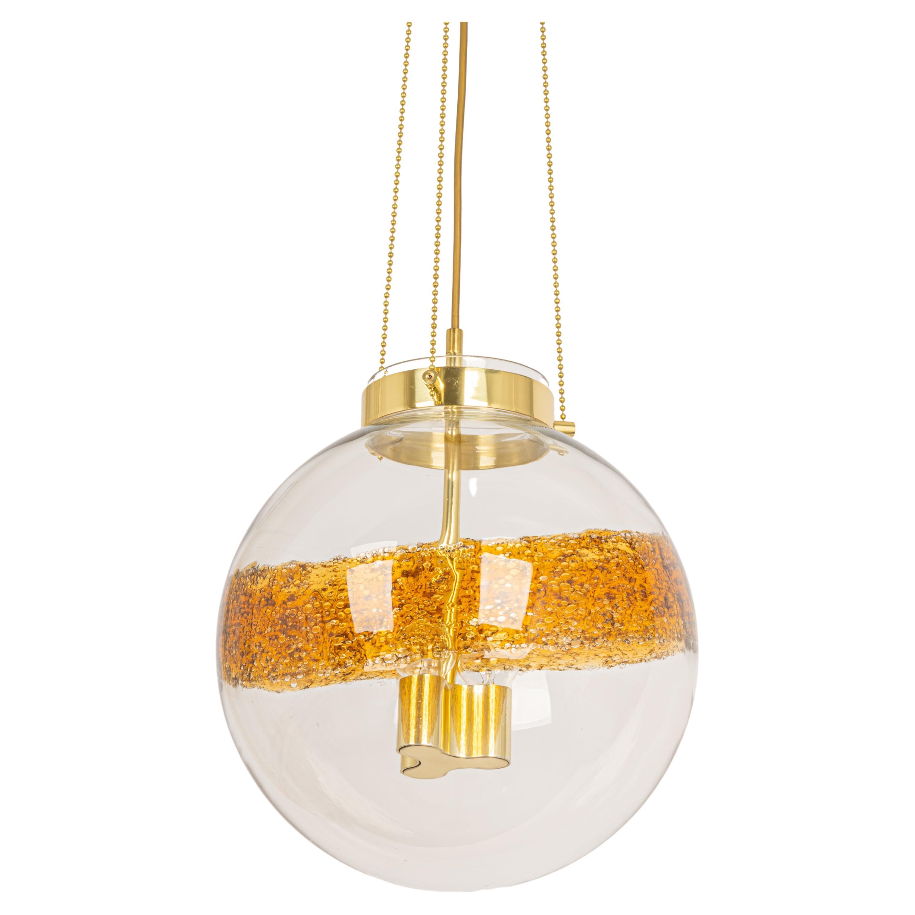 Lampe à suspension en verre de Murano conçue par Kaiser, Allemagne, années 1960 en vente