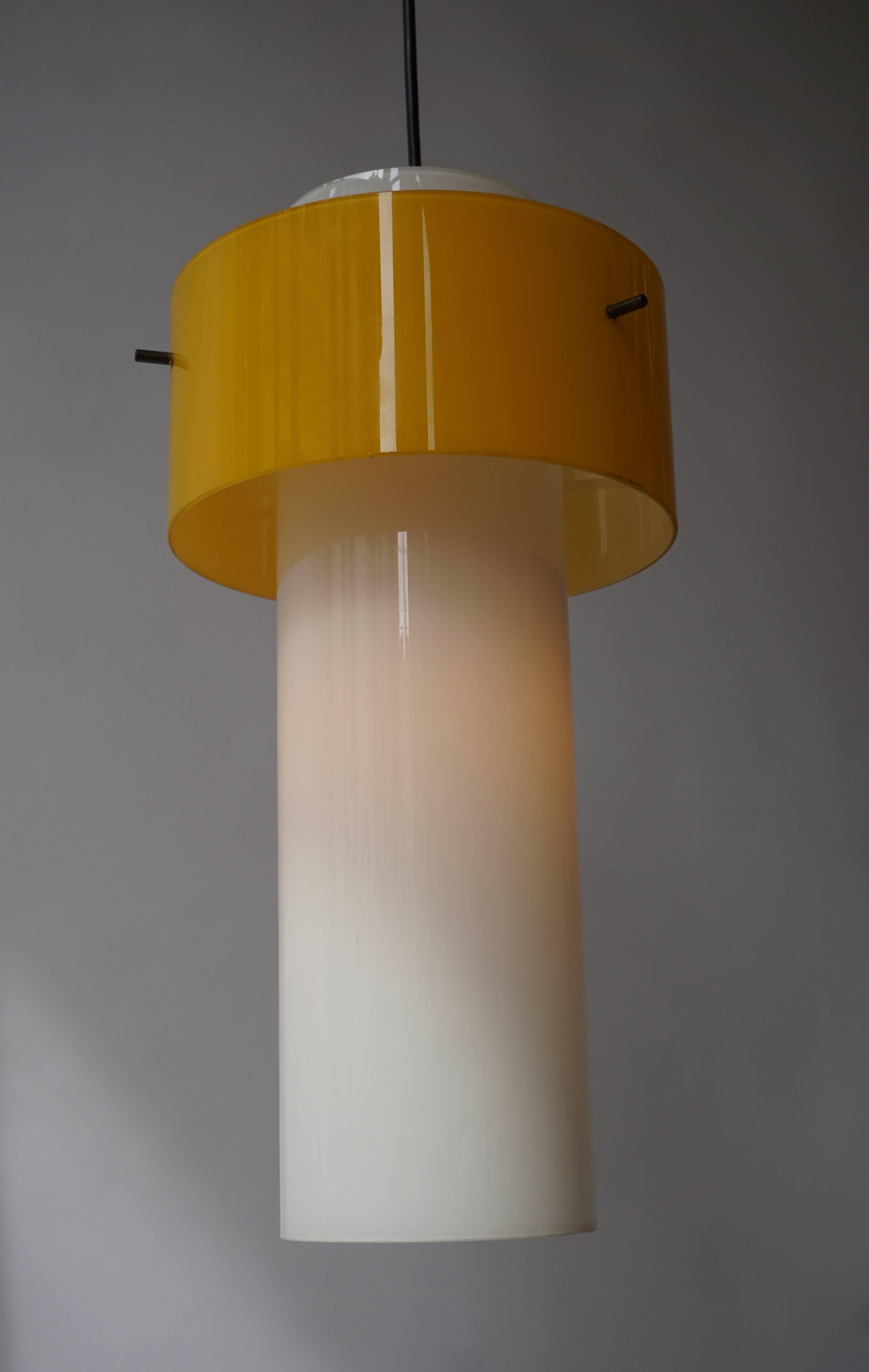 Laiton Lampe à suspension en verre de Murano en vente