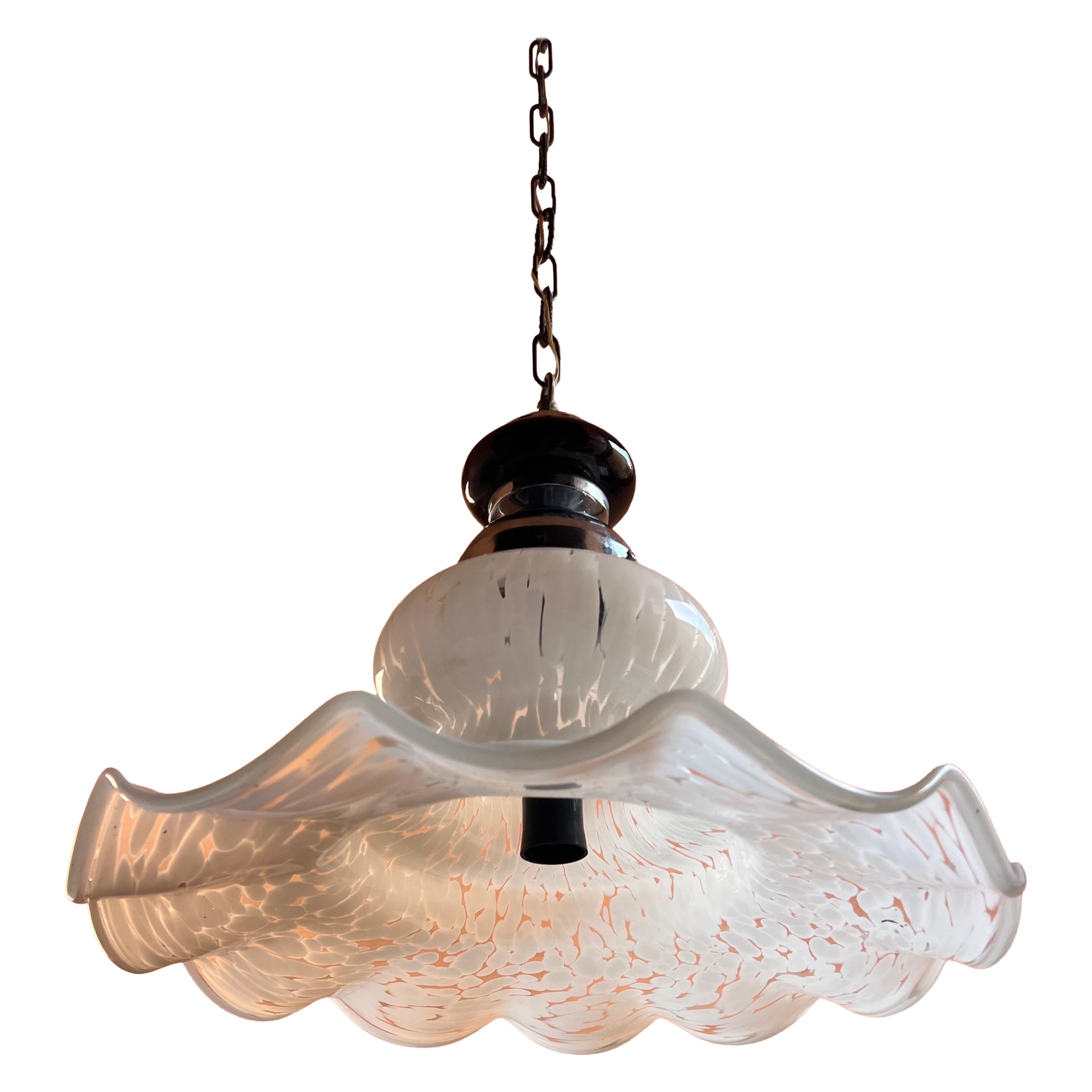 Murano Glass Pendant Light Italy 1970s mid century modern lighting
