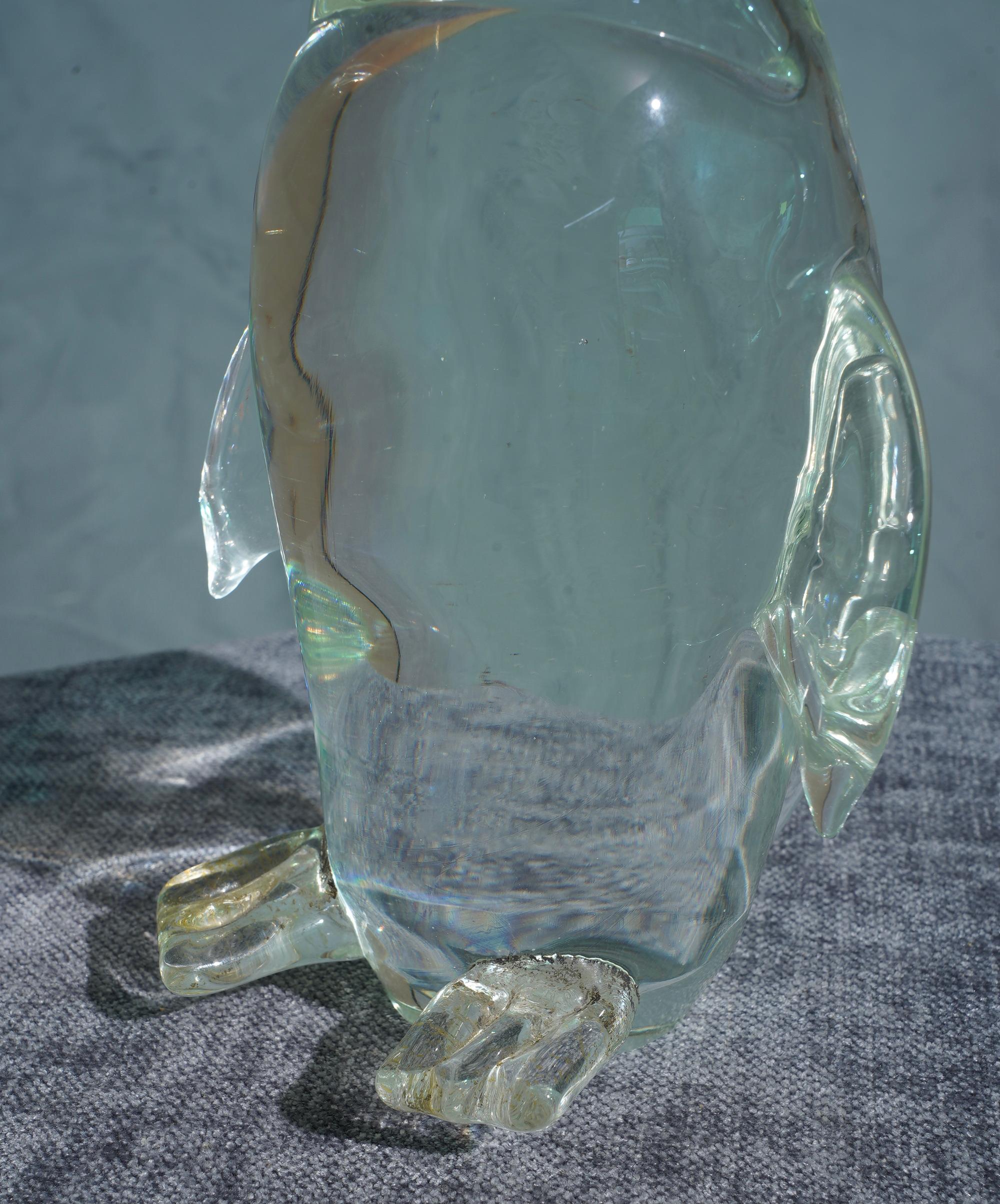 Mid-Century Modern Murano Glass Penguin Sculpture, 1980 For Sale
