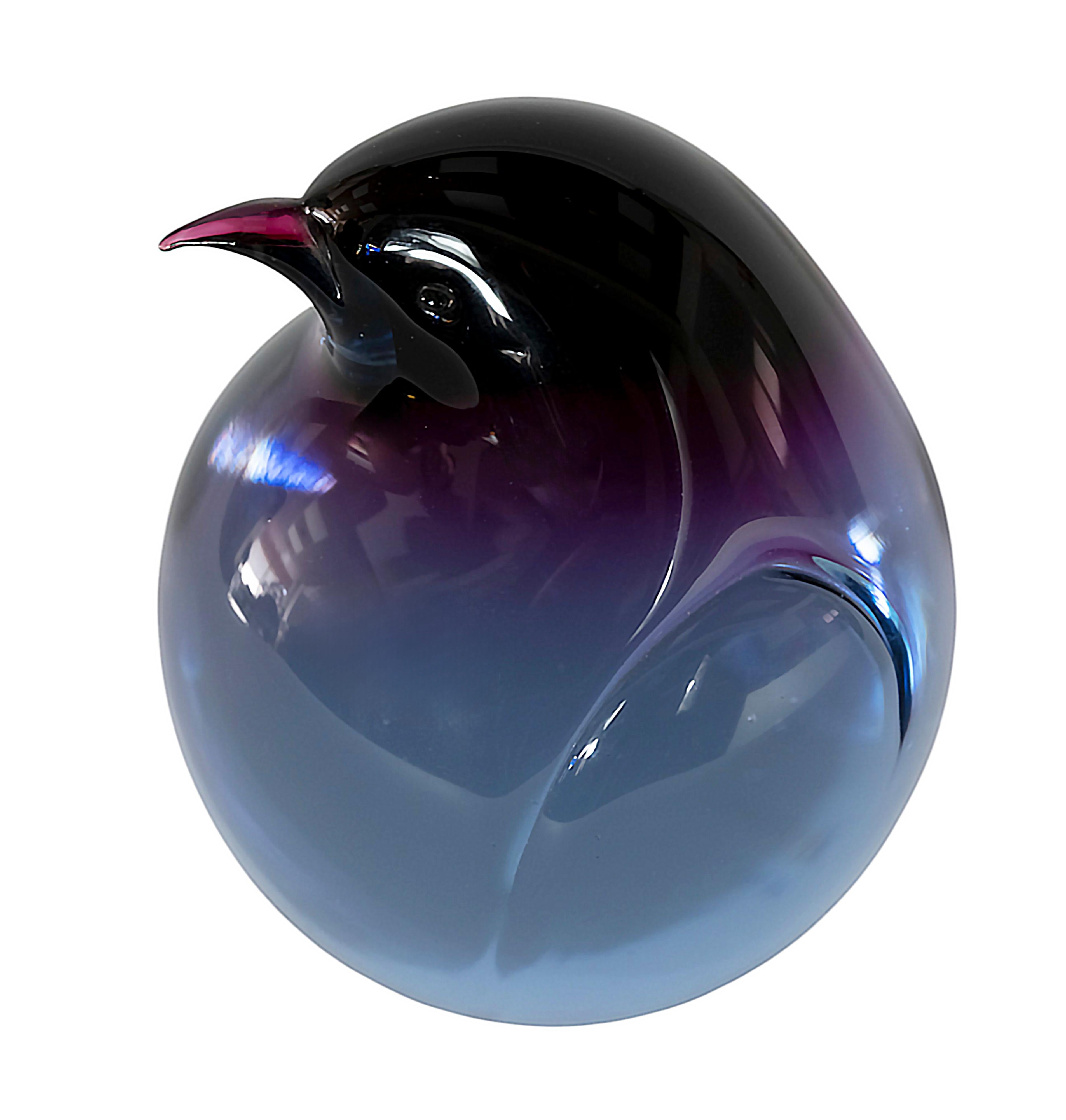 Mid-Century Modern Sculpture de pingouin en verre de Murano par Livio Seguso, années 1980 en vente