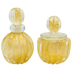 Murano Glass Perfume Bottle and Jar