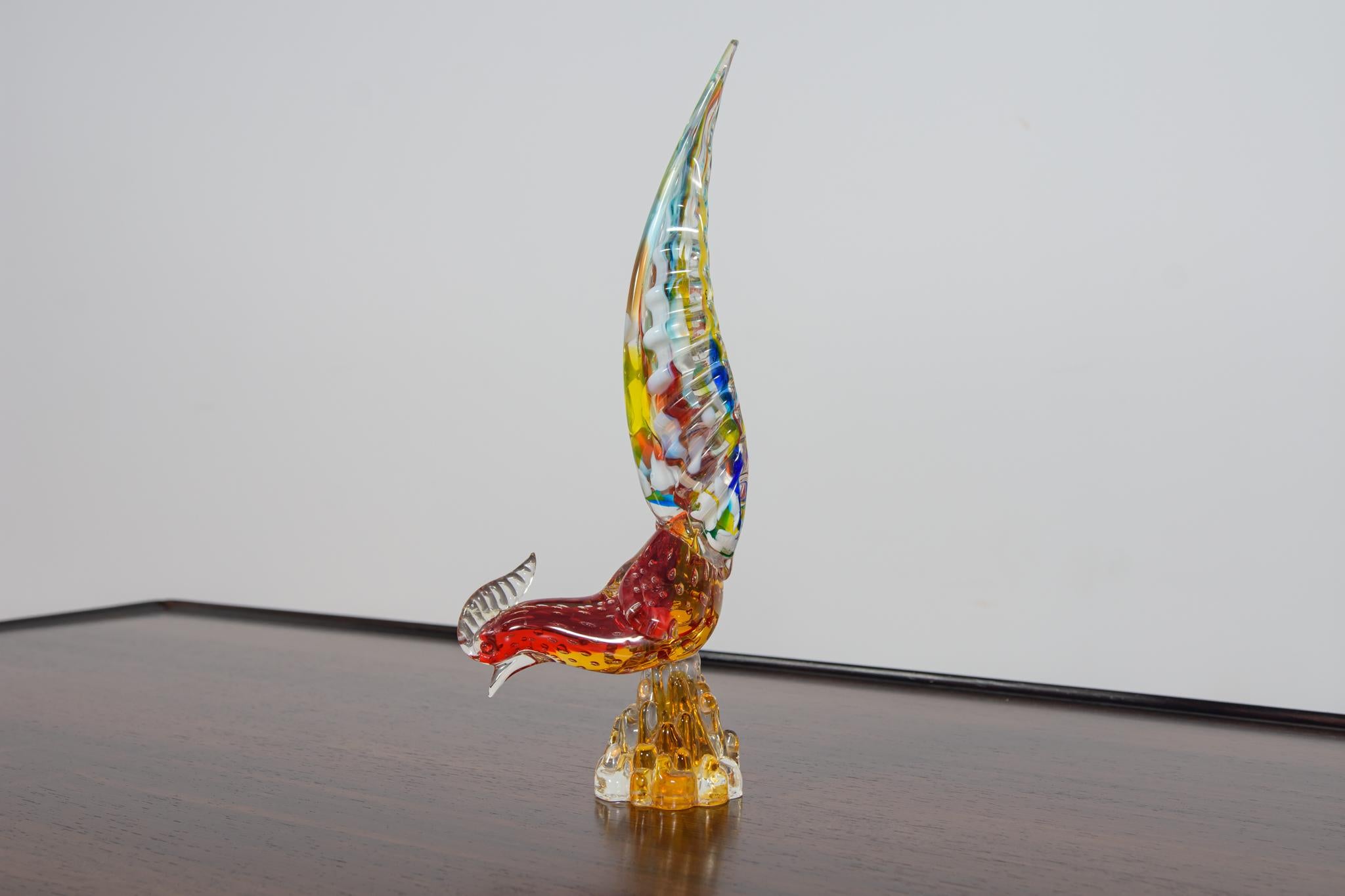 Italian Murano glass pheasant figurine, Italy, 1960s For Sale