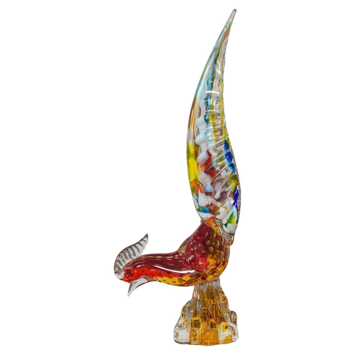 Murano glass pheasant figurine, Italy, 1960s For Sale
