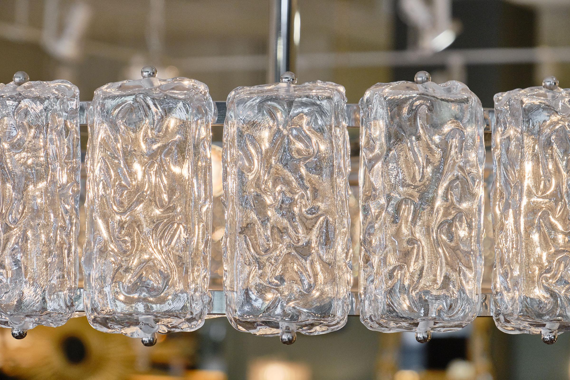 Italian Murano Glass “Piastre” Chandelier For Sale