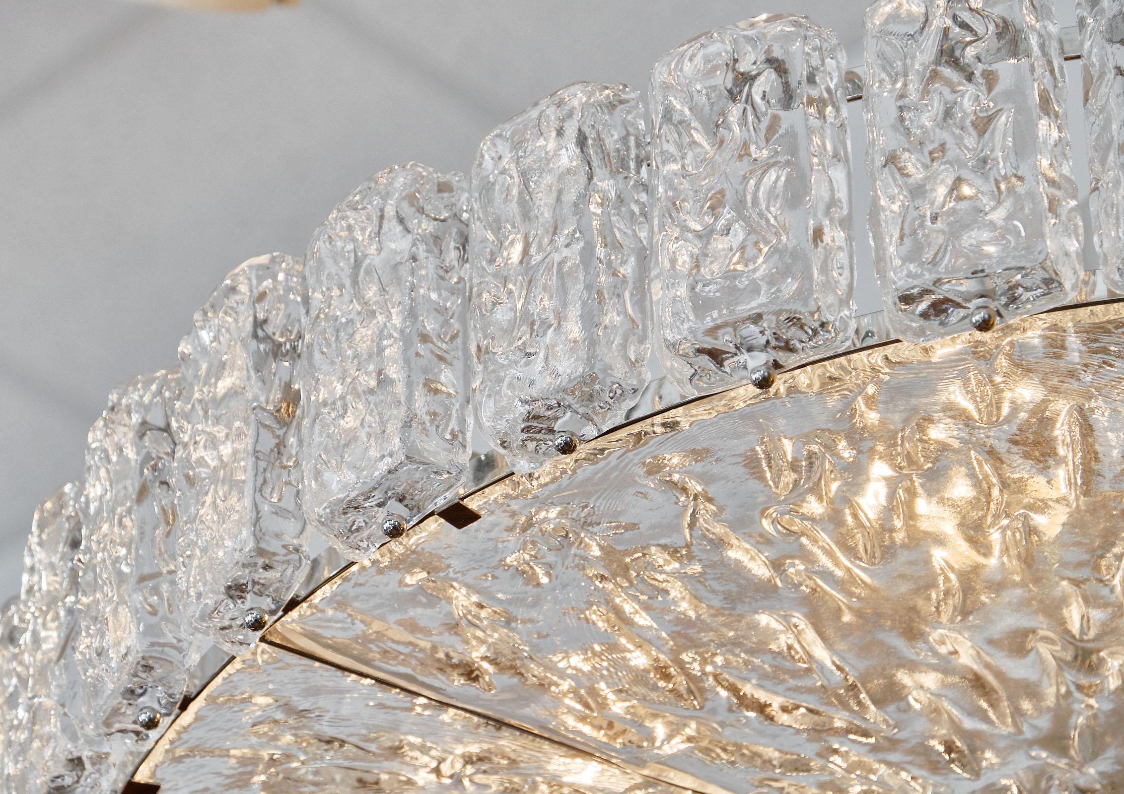 Hand-Crafted Murano Glass “Piastre” Chandelier For Sale
