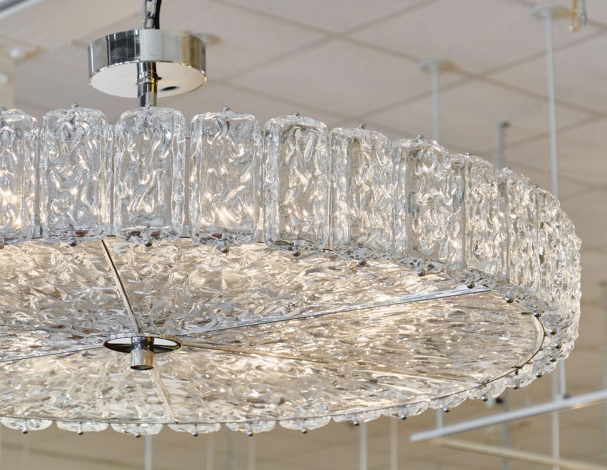 Contemporary Murano Glass “Piastre” Chandelier For Sale