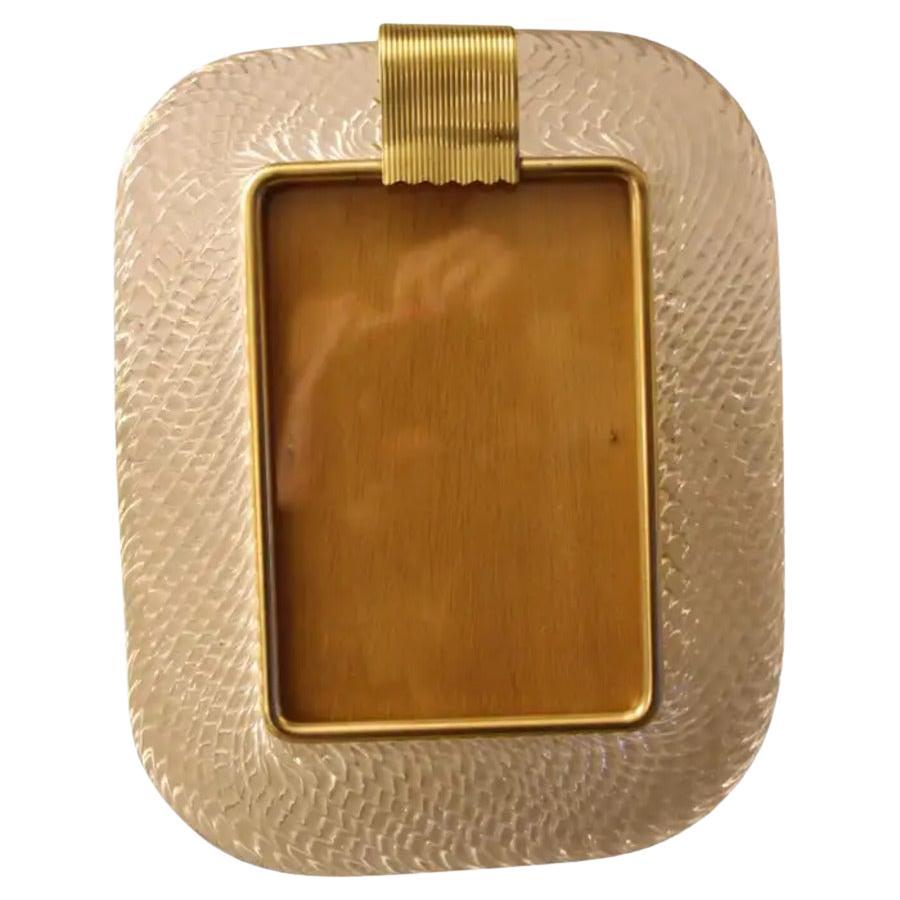 Murano Glass Picture Frame, Crystal Color, Torciglione Technique