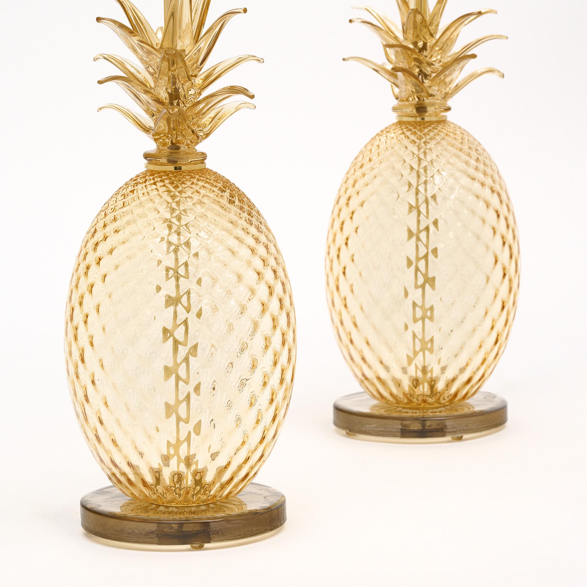 Italian Murano Glass Pineapple Lamps For Sale