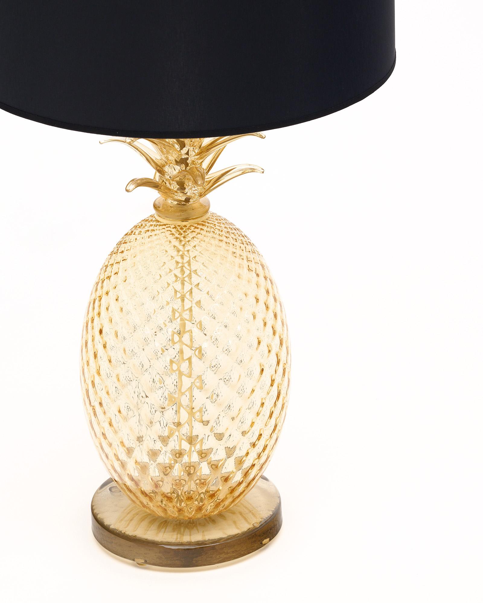 Murano Glass Pineapple Lamps In Good Condition For Sale In Austin, TX