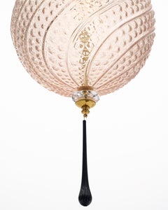 Murano Glass Pink and Black Lanterns