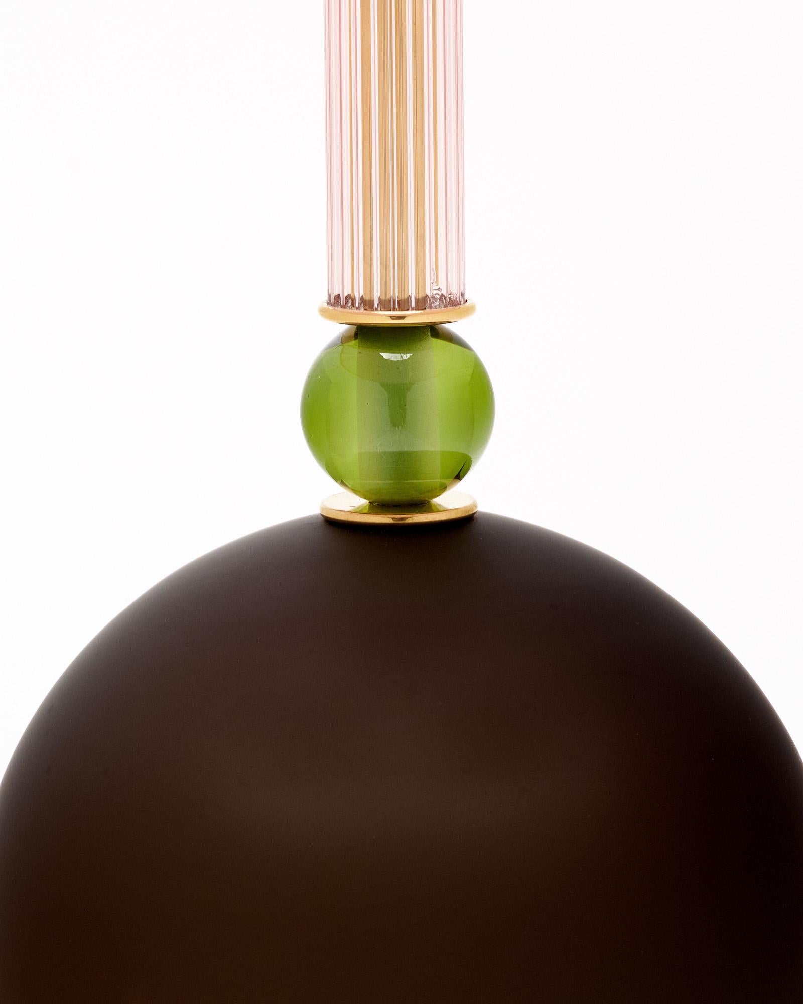 Mid-Century moderno Lampade di Murano in vetro rosa e verde in vendita