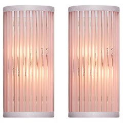 Murano Glass Pink “Cannette” Sconces