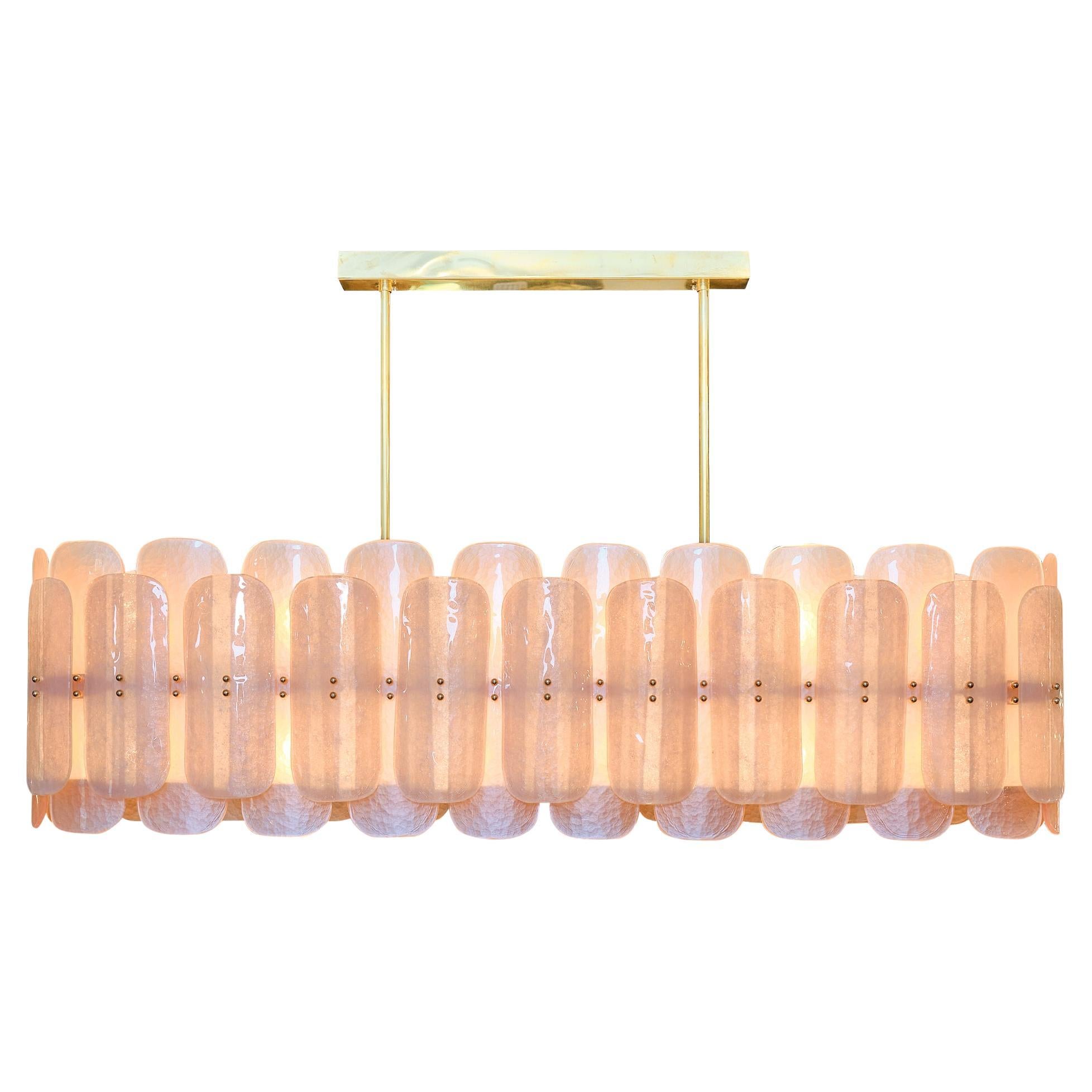 Murano Glass Pink Chandelier For Sale