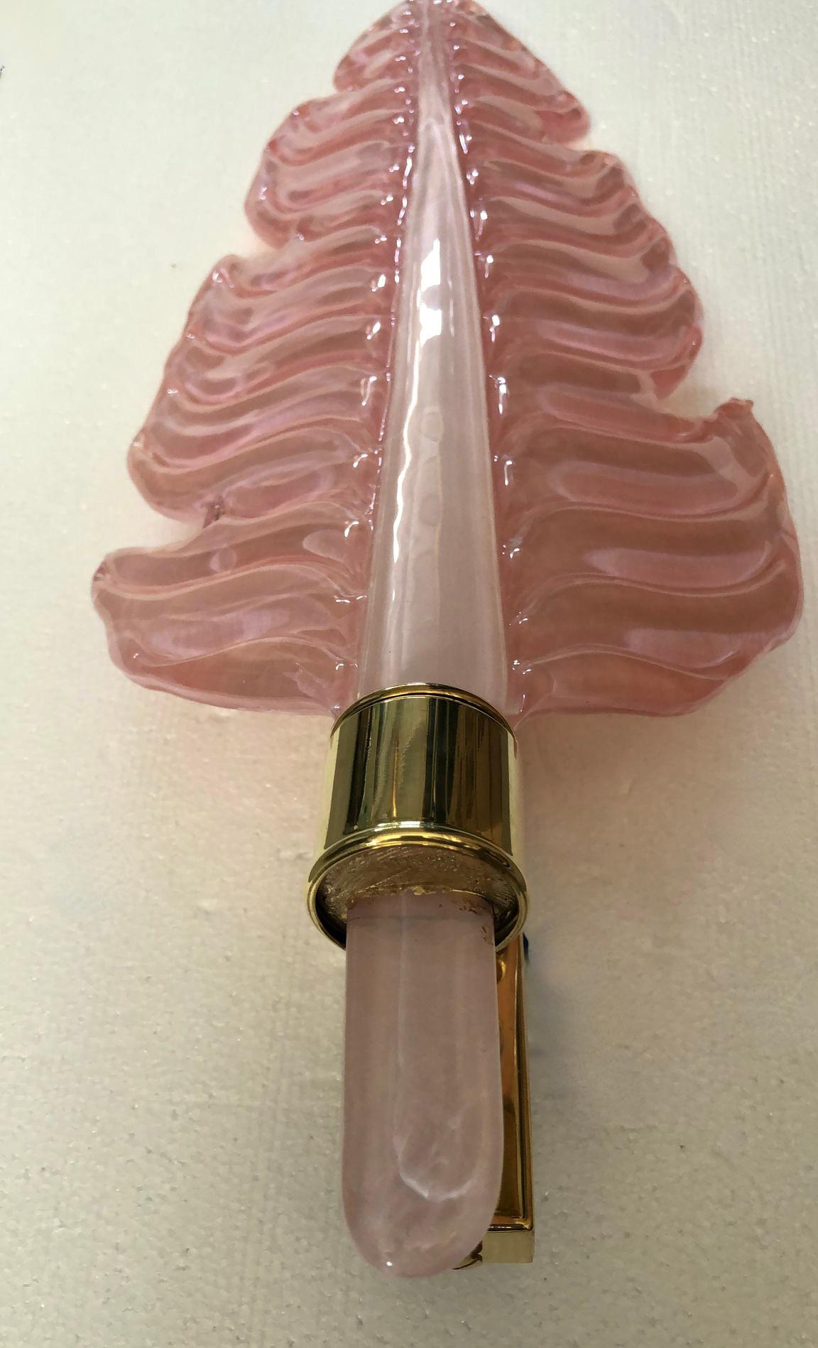 Murano Glass Pink Color Wall Light and Sconces, 1980 In Good Condition For Sale In Rome, IT