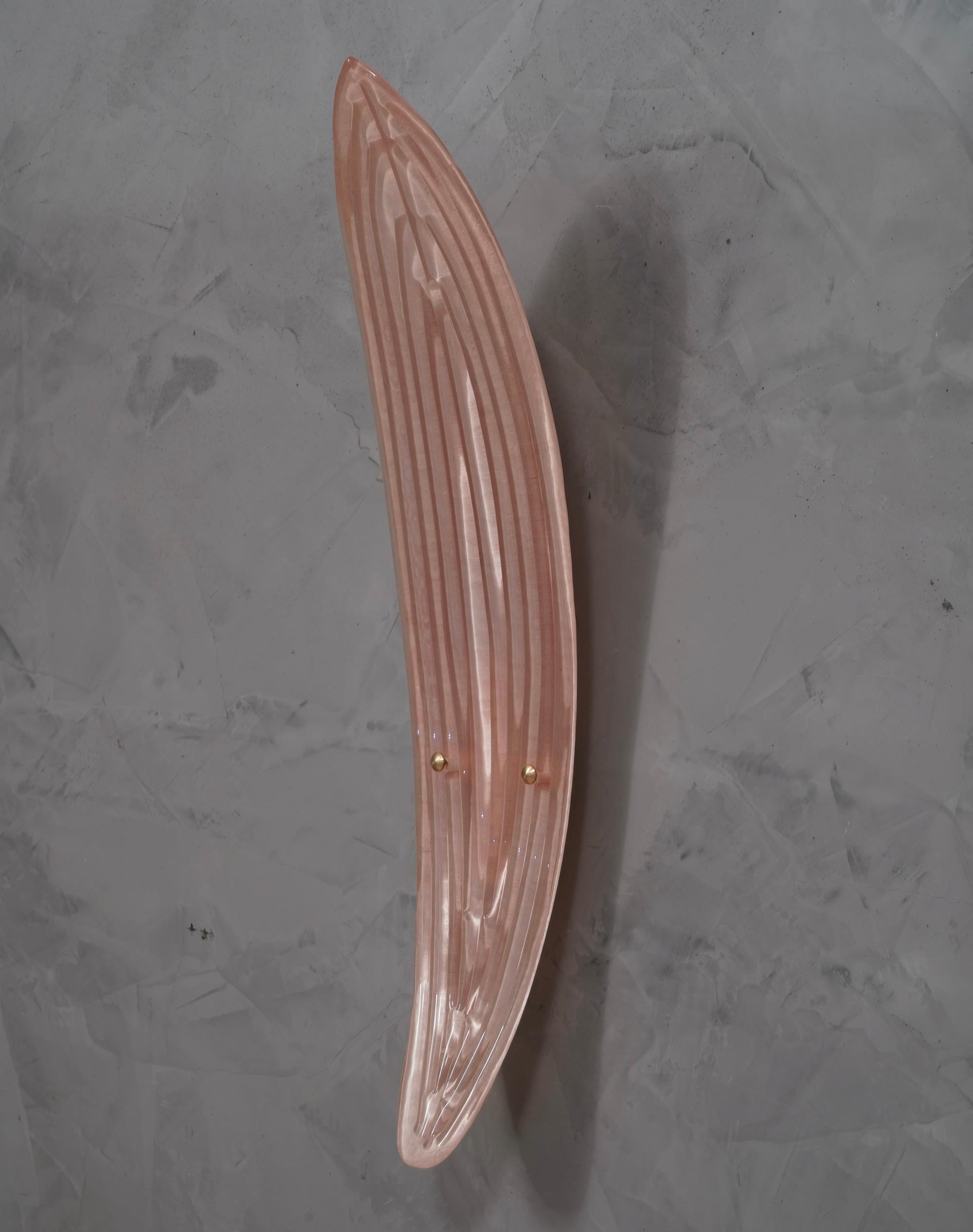Mid-Century Modern Murano Glass Pink Color Wall Light, 2000 For Sale