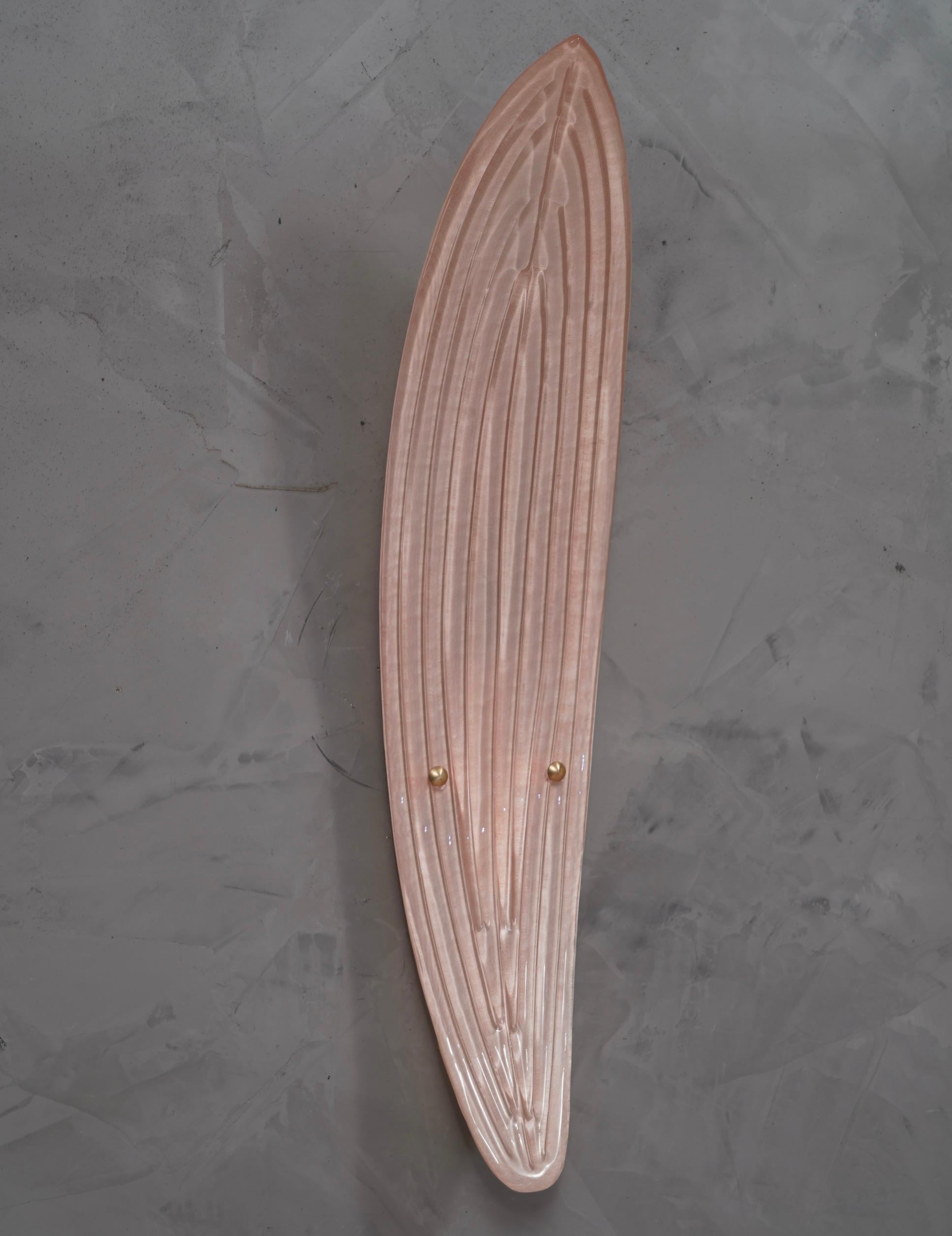 Murano Glass Pink Color Wall Light, 2000 In Good Condition For Sale In Rome, IT