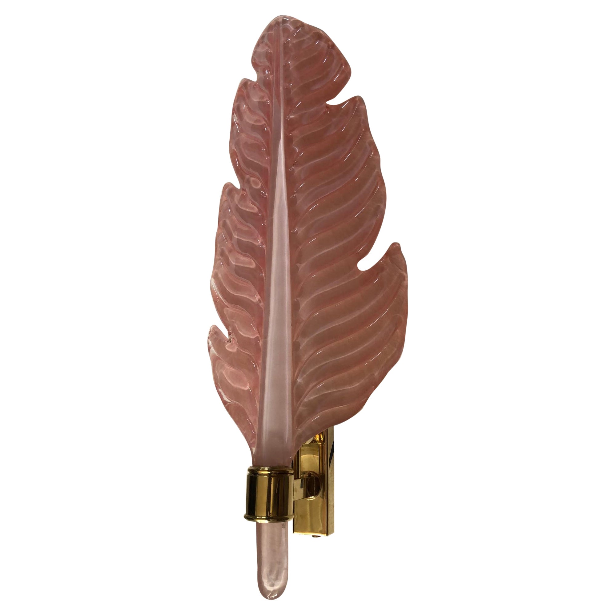 Aplique y Apliques de Cristal de Murano Color Rosa, 1980