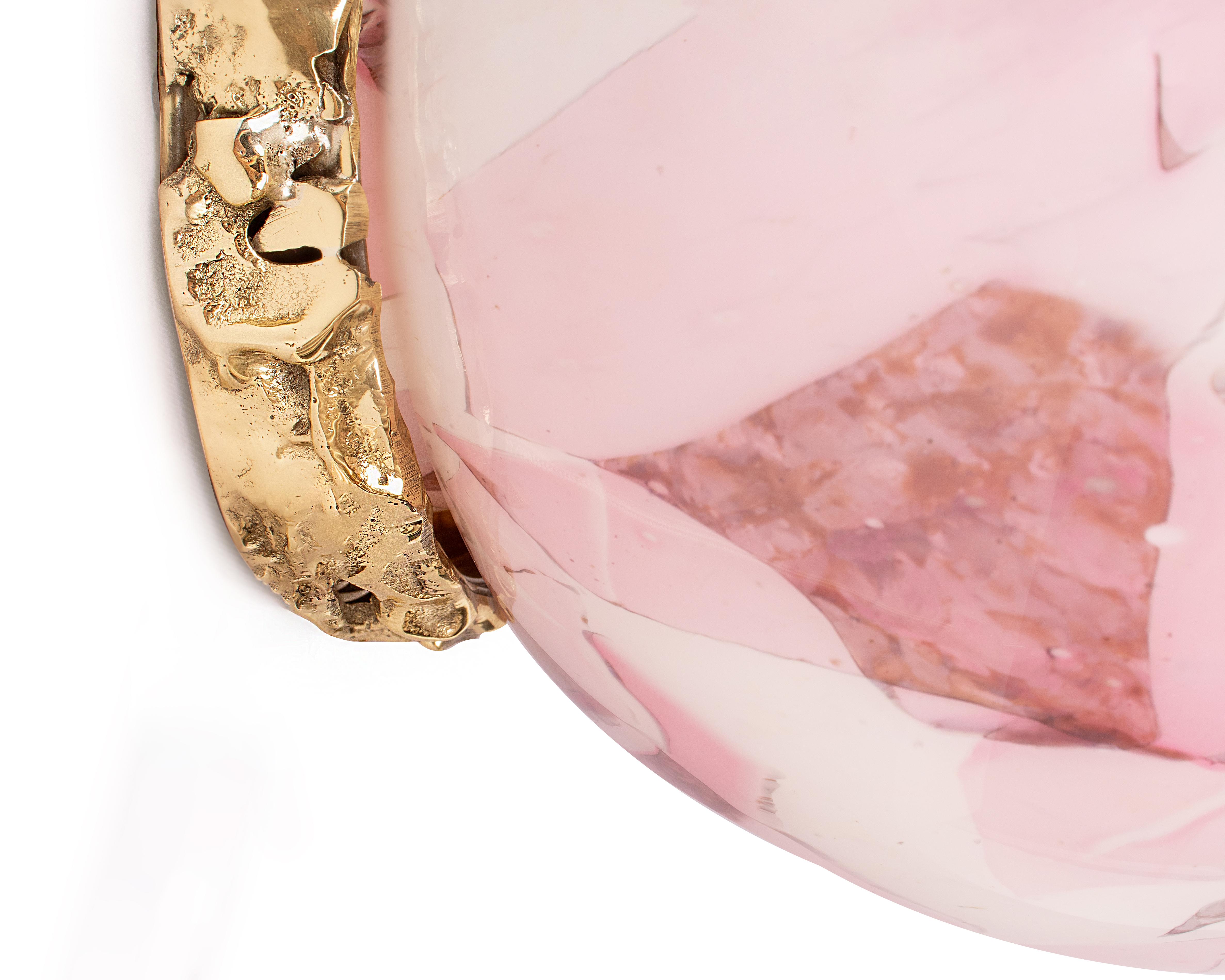 Murano Glas Pink Crown Wandleuchte von Stories Of Italy (Italienisch) im Angebot