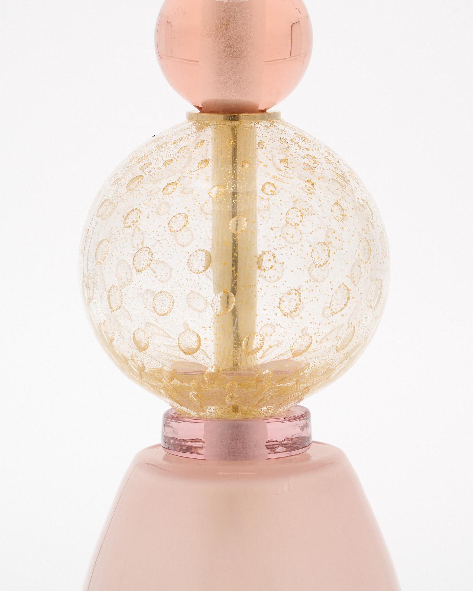 Italian Murano Glass Pink Ettore Sotsass Lamps For Sale
