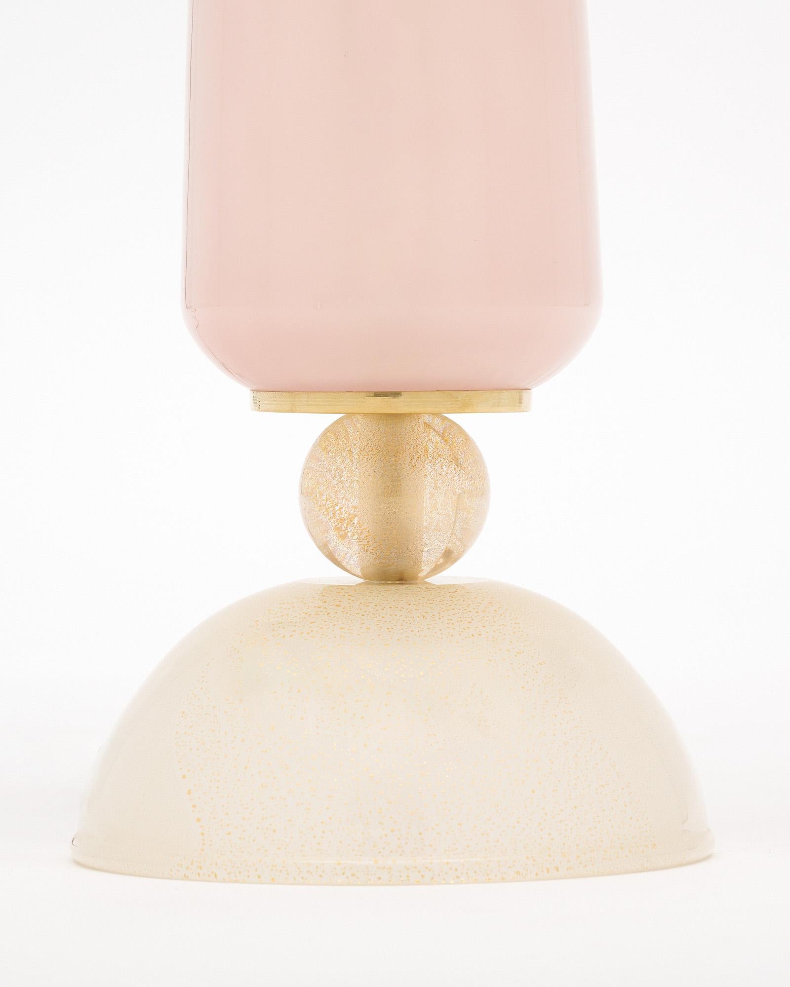 Contemporary Murano Glass Pink Ettore Sotsass Lamps For Sale