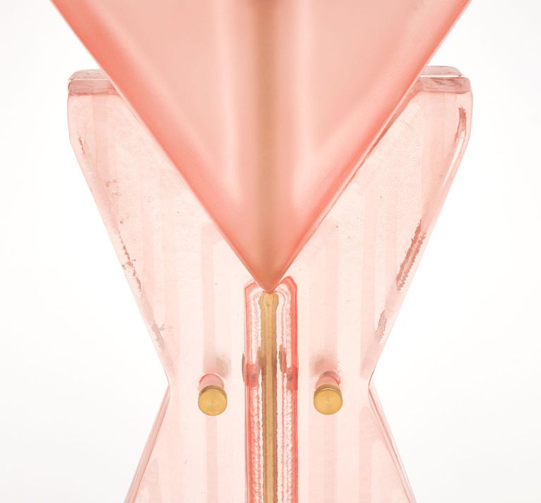 Contemporary Murano Glass Pink Geometric TOTEM Lamps For Sale