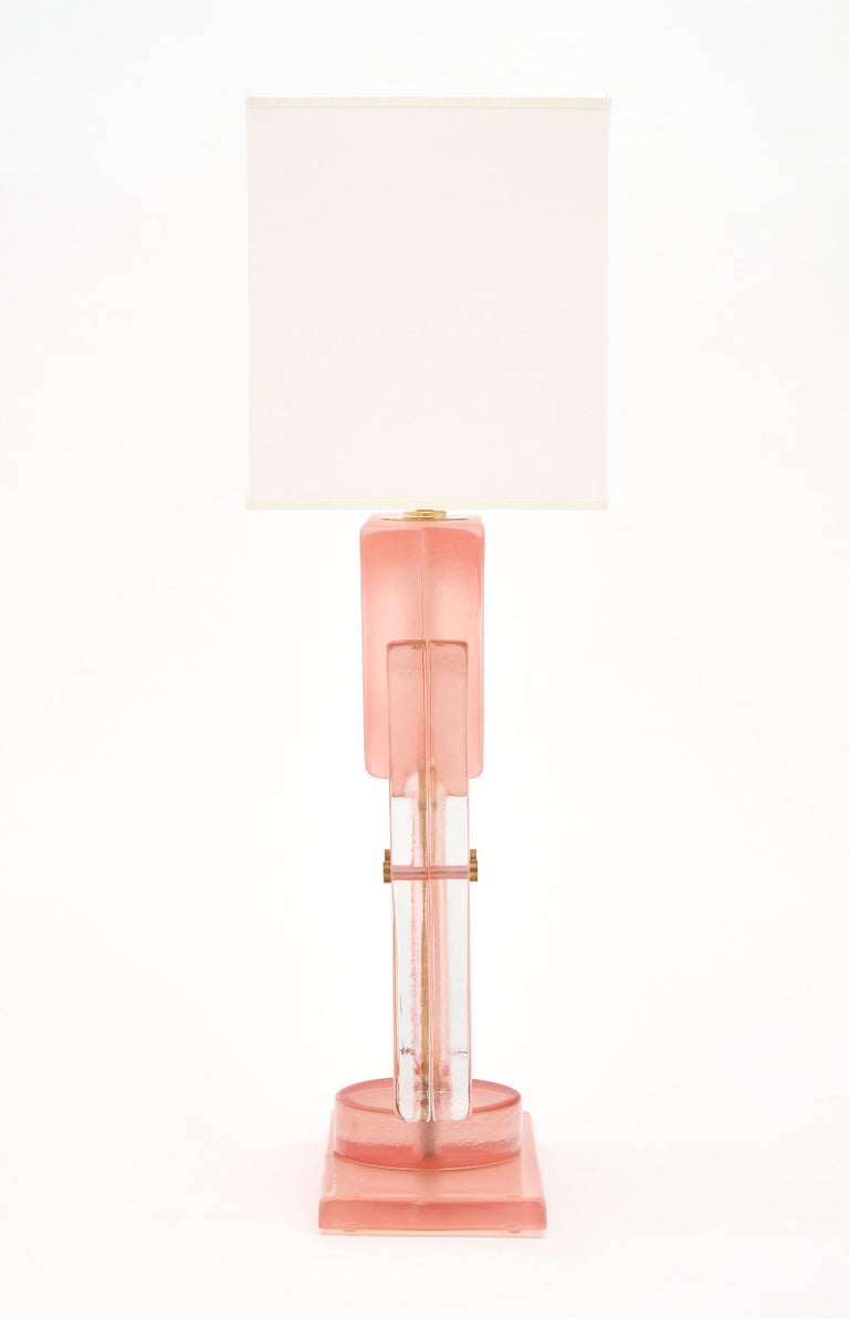 Murano Glass Pink Geometric TOTEM Lamps For Sale 2