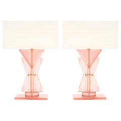 Murano Glass Pink Geometric TOTEM Lamps