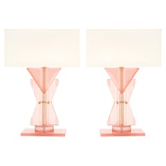 Murano Glass Pink Geometric TOTEM Lamps