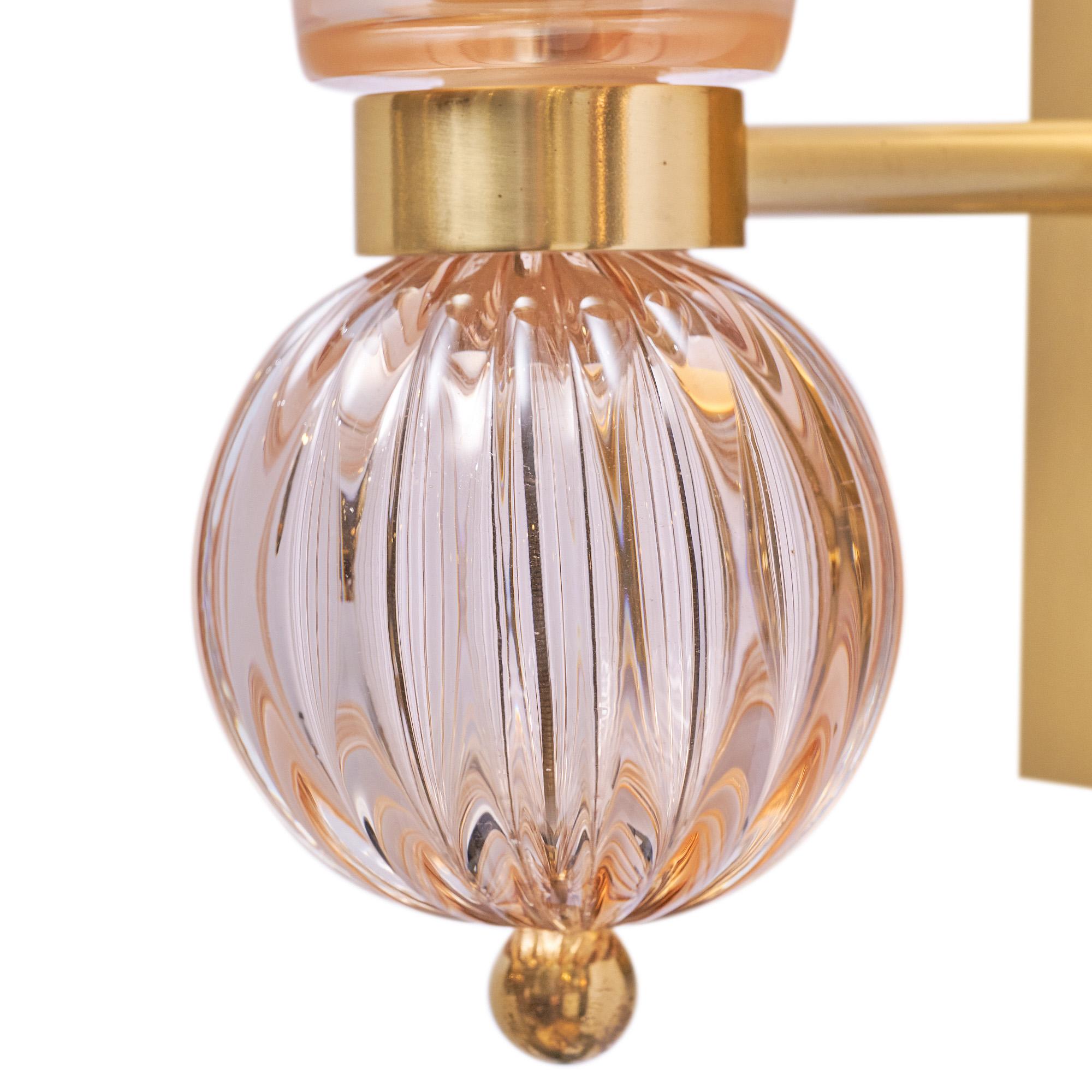 Apliques de cristal de Murano rosa 