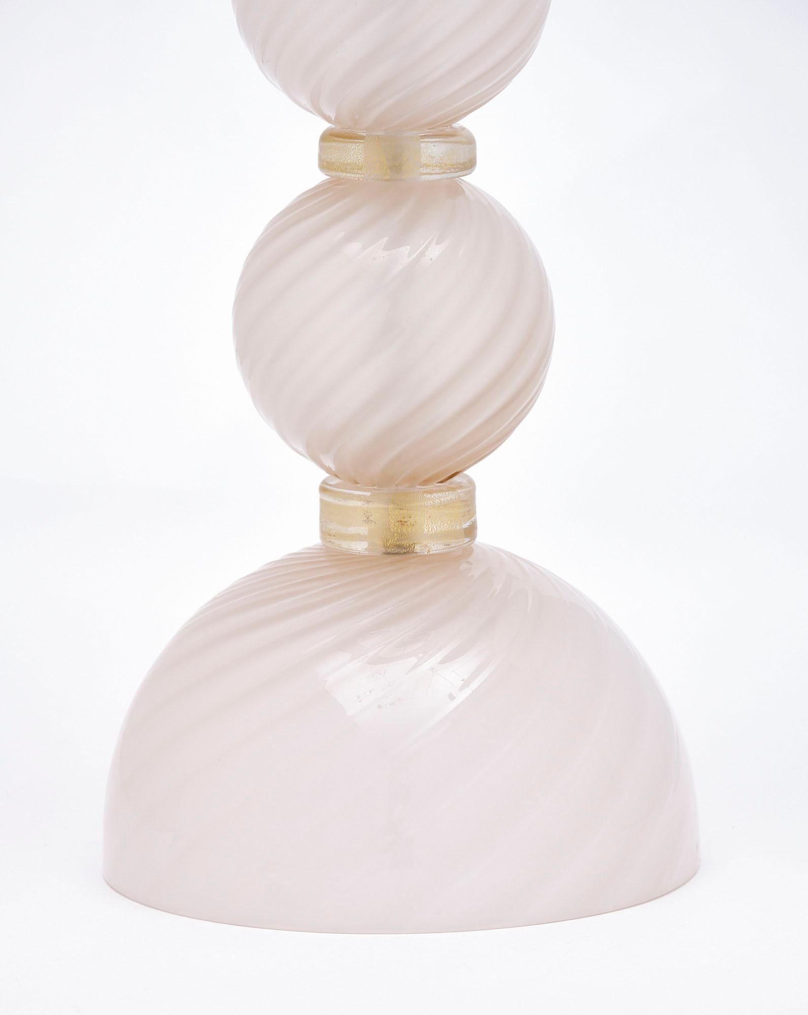Mid-Century Modern Lampes roses en verre de Murano en vente
