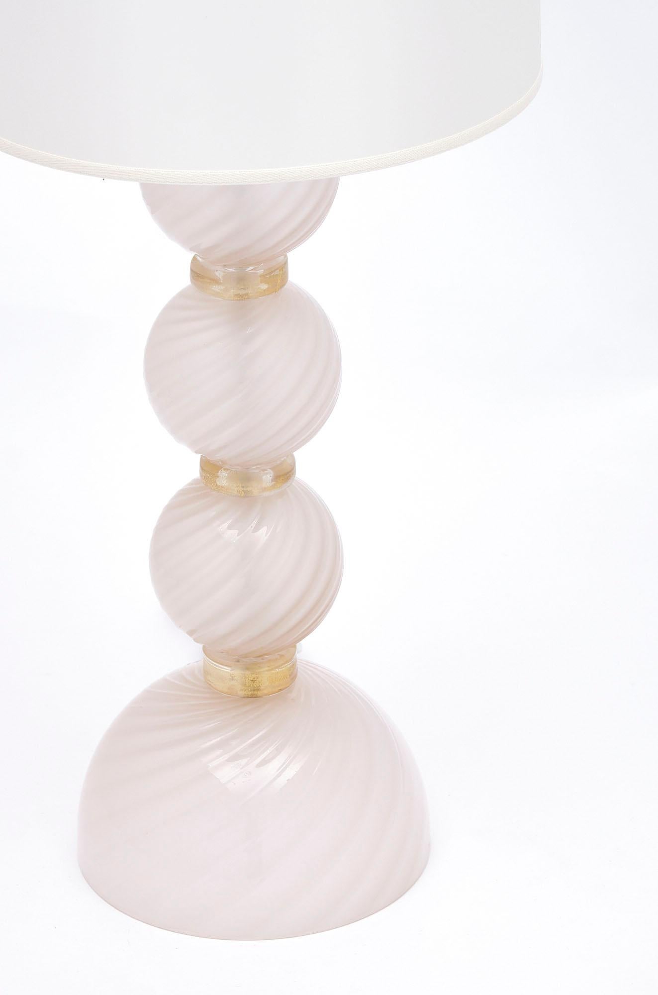 Murano Glass Pink Lamps In Good Condition In Austin, TX