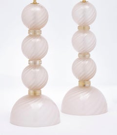 Mid-Century Modern Style Table Lamps, Murano Glass with Gold Leaf, Italy