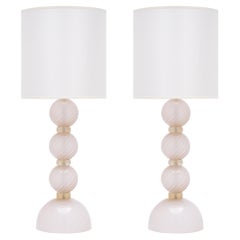 Murano Glass Pink Lamps