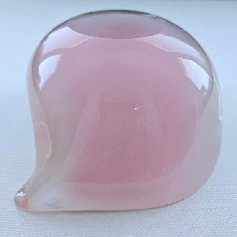 Murano Glass Pink Opaline/Sommerso Geode Schale von Oball, mit Original Label im Angebot 5