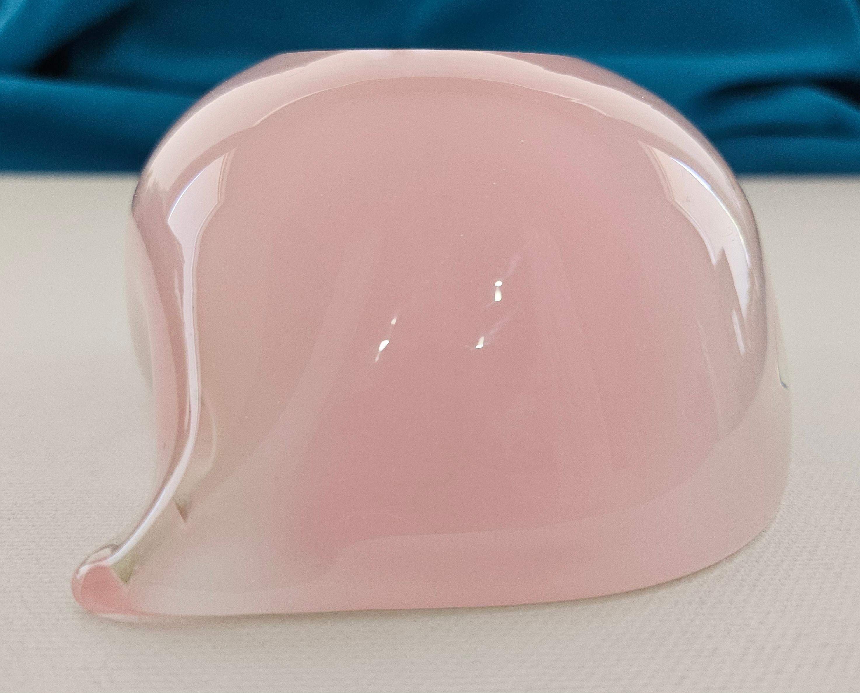 Murano Glass Pink Opaline/Sommerso Geode Schale von Oball, mit Original Label im Angebot 6