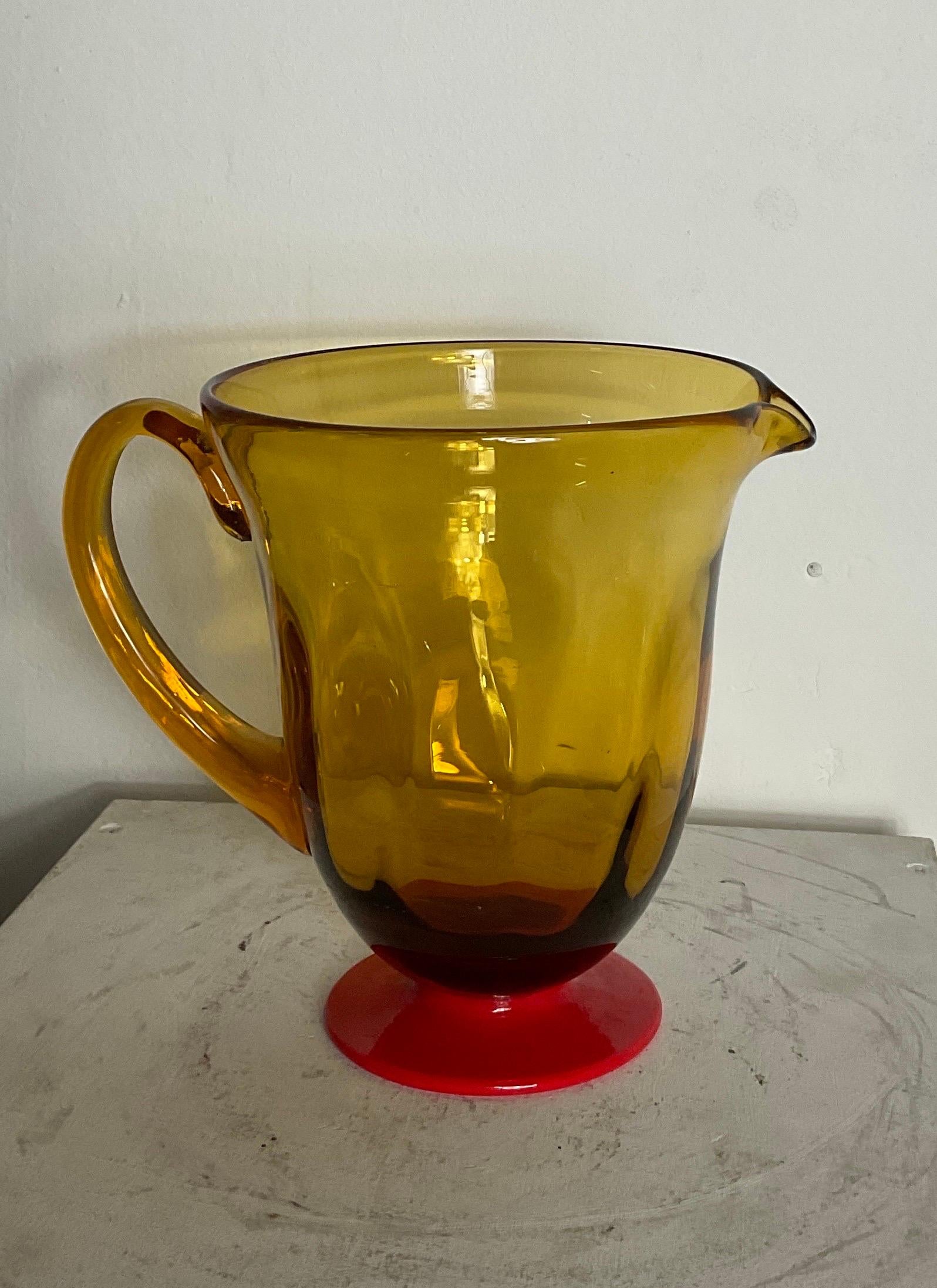 Italian Murano glass pitcher attributable to Vittorio Zecchin, 1930 For Sale